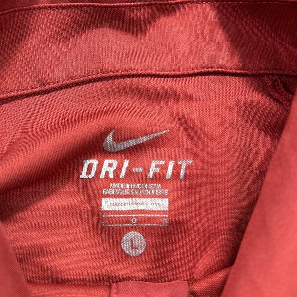 Stanford Cardinal Polo Shirt Mens Large Red Nike Dri Fit Golf Performance - Picture 5 of 11
